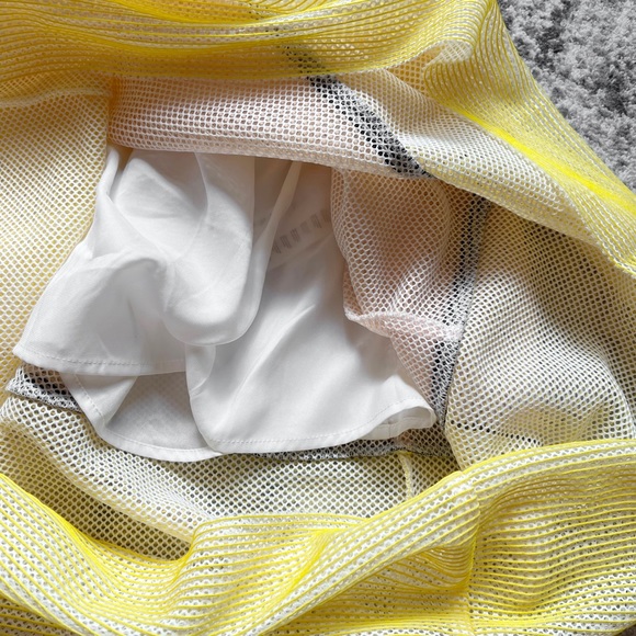 MAJE puff midi scuba colorblock high rise skirt yellow pink - Picture 5 of 6